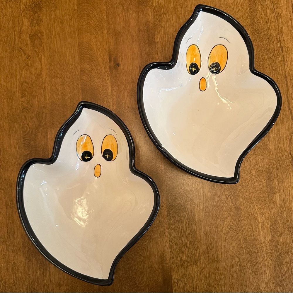 Vintage Target Halloween Ghost Ceramic Dishes – Set of 2